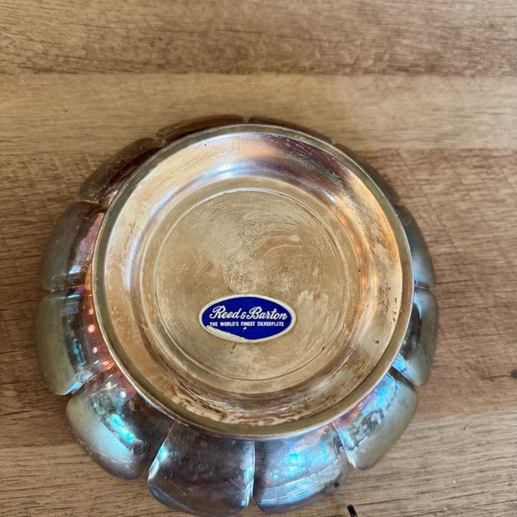 Vintage Reed & Barton silver-plated lotus flower frog Tarnished 3 Piece Set - Picture 9 of 12